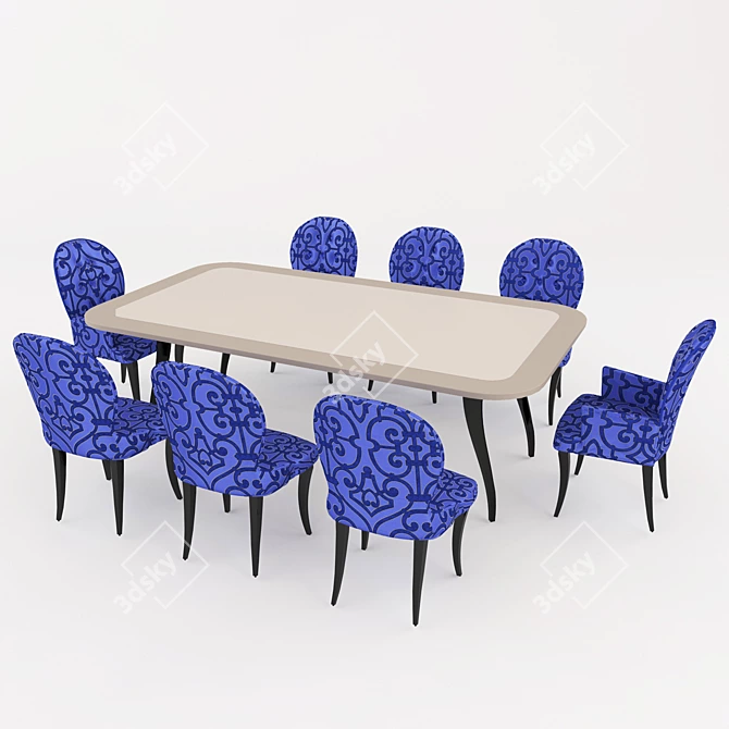 GEORGER Table and Chair Set 3D model image 1