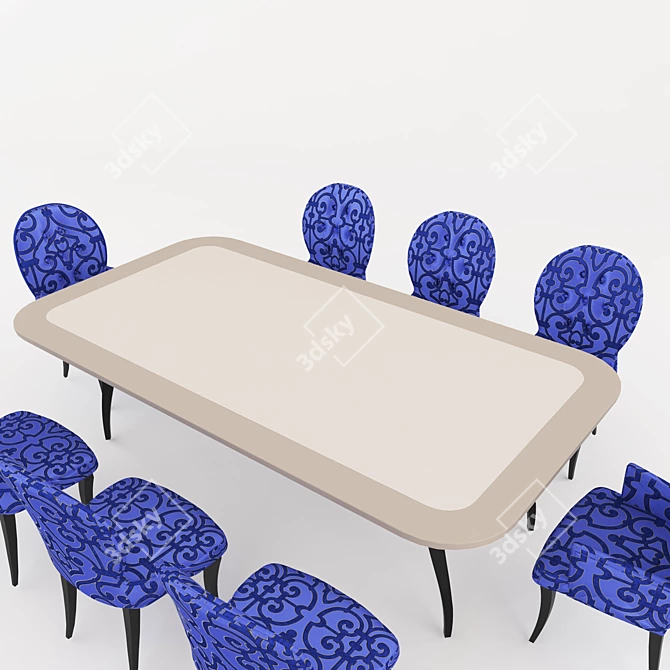 GEORGER Table and Chair Set 3D model image 2