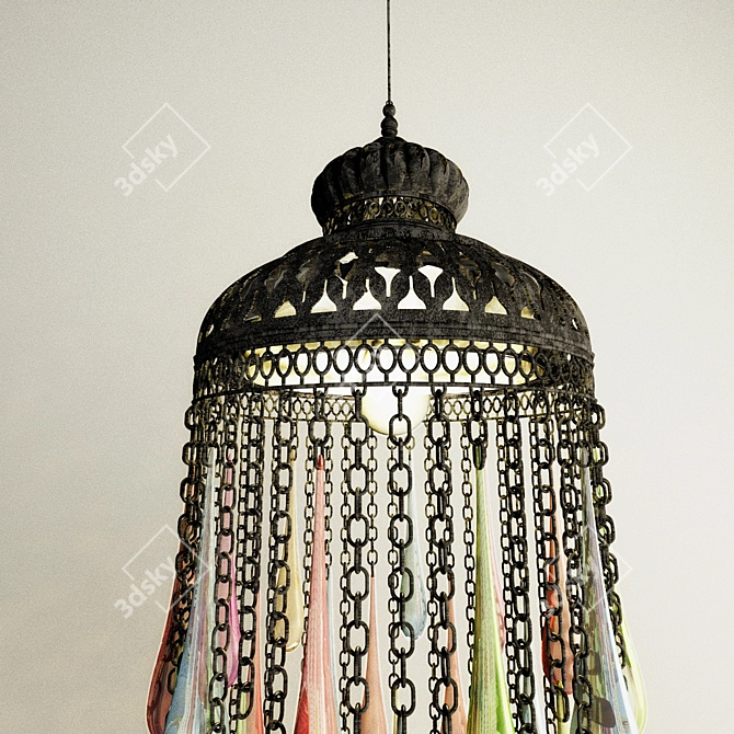 Arabic Colorful Lantern: Vibrant Illumination 3D model image 2