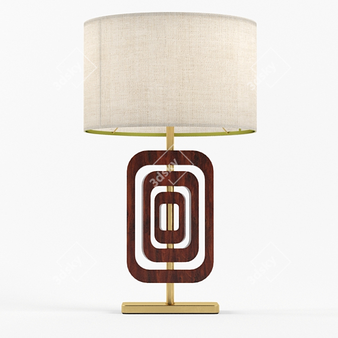 Chestnut Wood Modern Table Lamp 3D model image 1