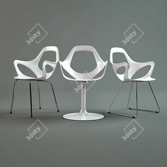 Sophisticated Dafne Metalmobile Chair 3D model image 1