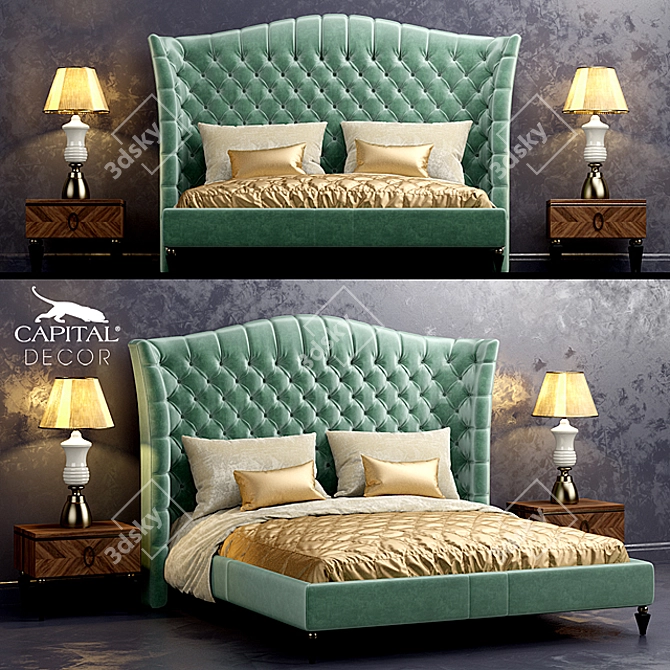 Stylish Sleep Haven: Kesy Capital Bed 3D model image 1