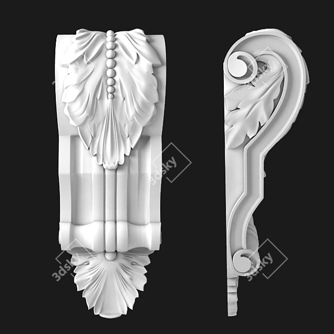 Classic Gypsum Bracket 3D model image 1