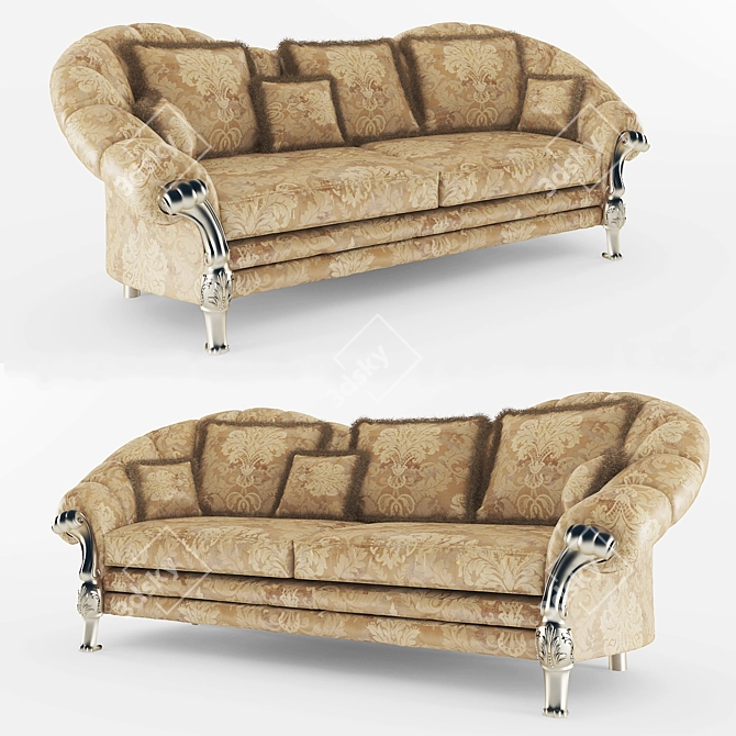 Elegant Seating: Classic Sofa 3D model image 1