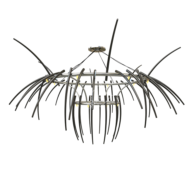 Luxurious "Preciosa PD" Black Crystal Chandelier 3D model image 1