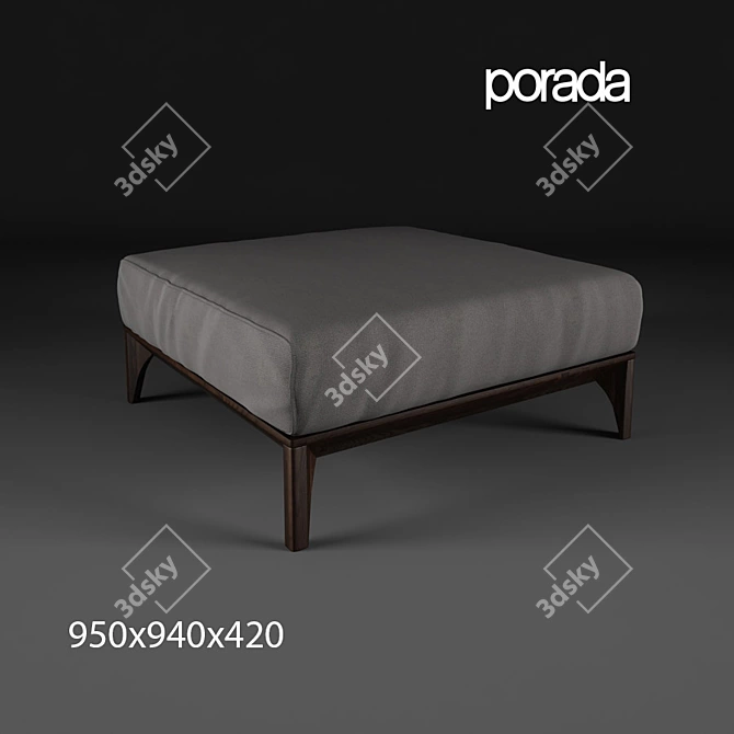 Elegant Porada Fellow Pouf 3D model image 1