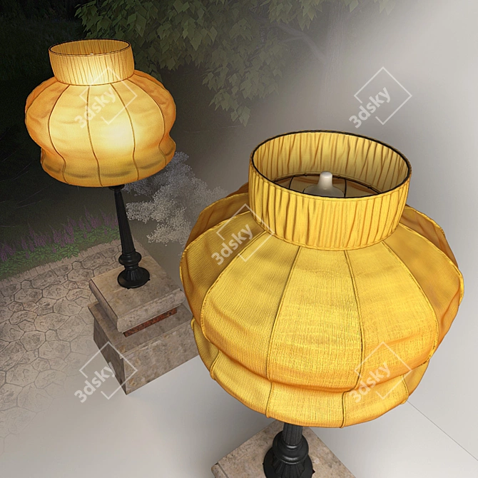 Vintage Street Lamp with Customizable Shade 3D model image 2