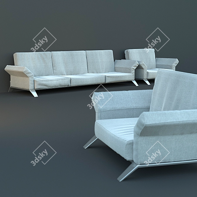 Comfort Collection: Spacious Sofas & Stylish Armchairs 3D model image 1