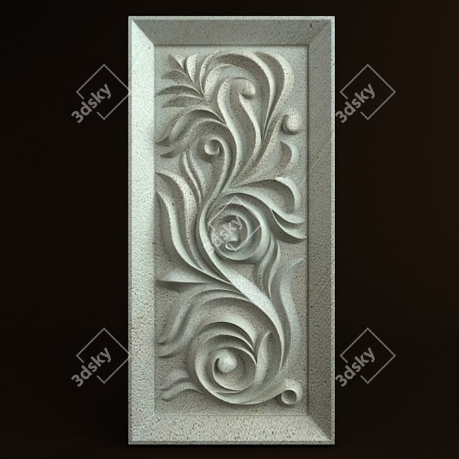 Elegant 3D Carved Ornament 3D model image 1