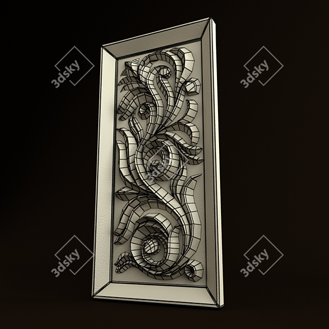 Elegant 3D Carved Ornament 3D model image 3