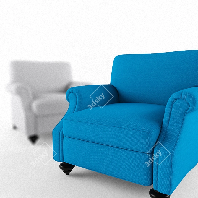 Eira Upholstered Chair: Bexley Arms & Medium Turned Legs 3D model image 2