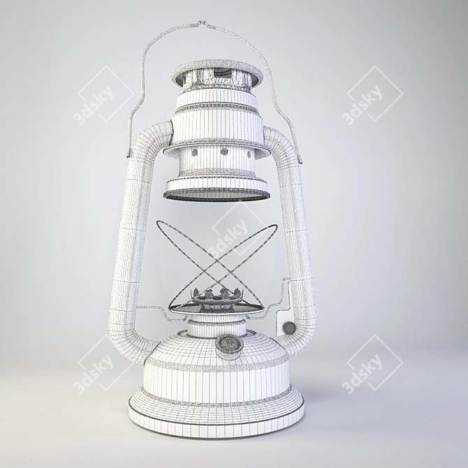 Vintage Kerosene Lamp for Home Decor 3D model image 2