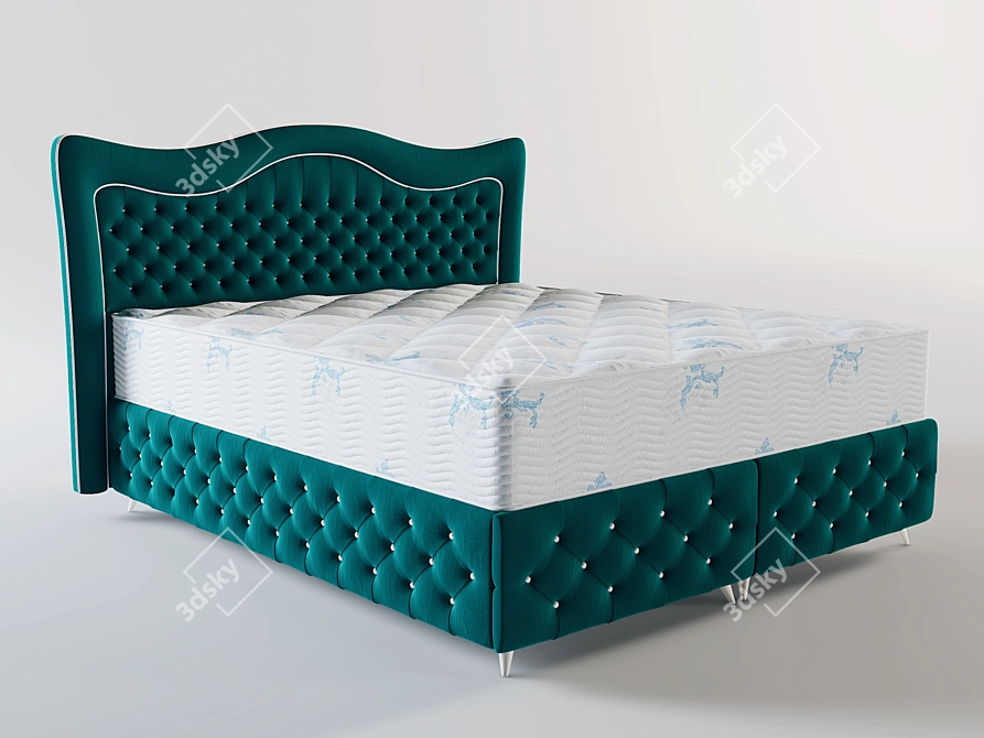 Elegant Classic Bed 3D model image 1