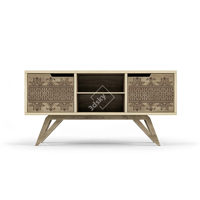 Minimalist Birch Plywood Bureau 3D model image 2