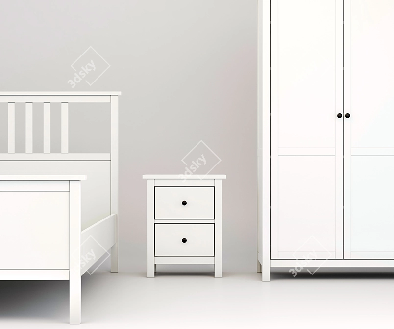 Hemnes Bedframe & Bedroom Storage 3D model image 3