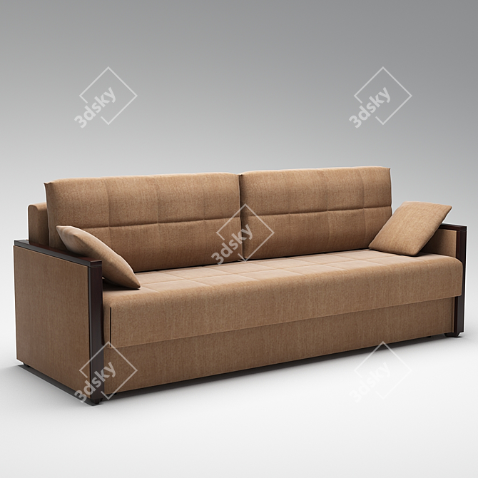 Sleek Modern Sofa 3D model image 1