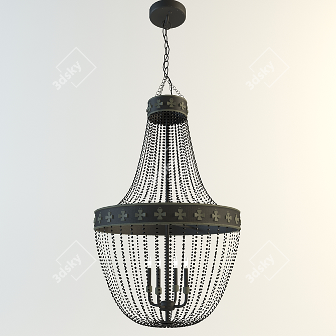 Classic Four-Light Coptic Chandelier 3D model image 1