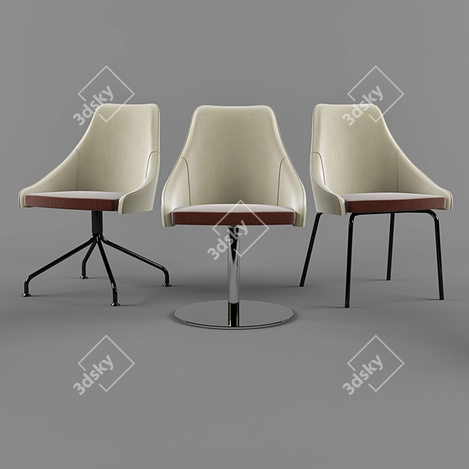 Kontea Metalmobil Chair - Sleek Design 3D model image 2