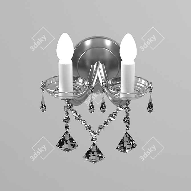 Elegant Crystal Sconces 3D model image 2