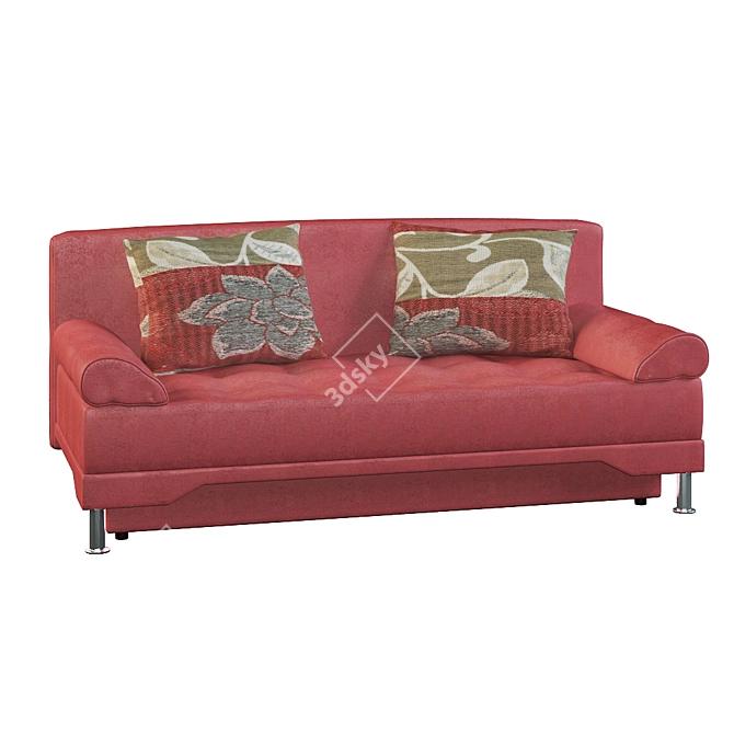 Lolita" Red Velvet Sofa 3D model image 1