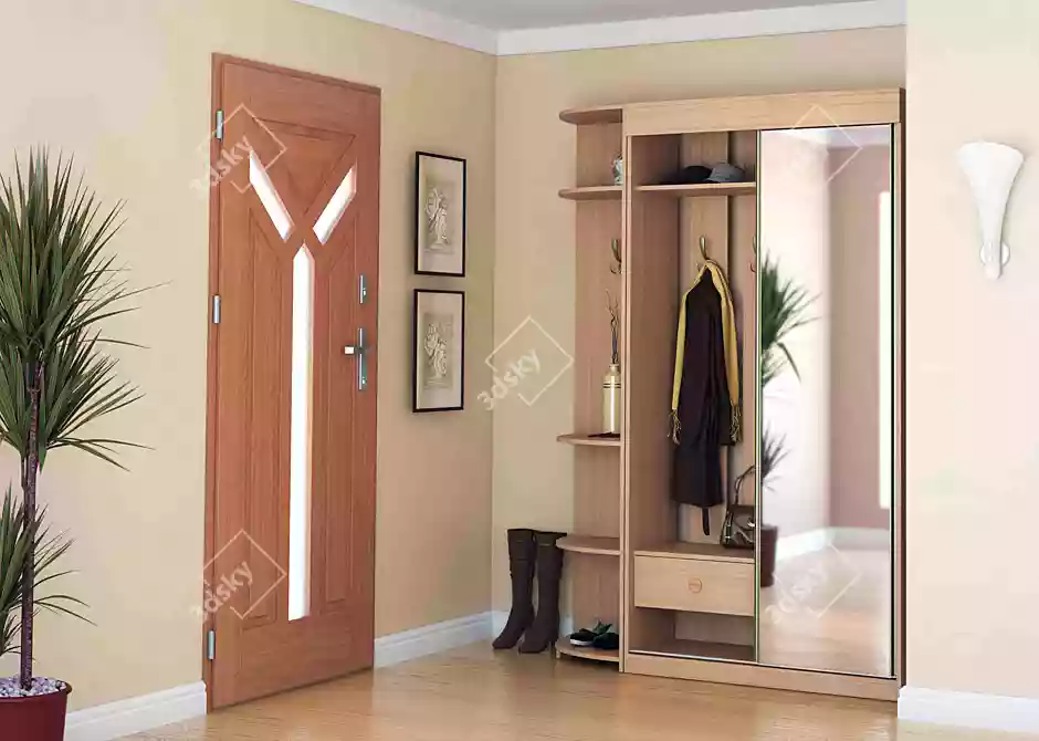 Title: Sleek Corner Closet 3D model image 2