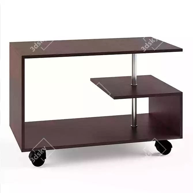 Sleek Chrome Coffee Table 3D model image 1