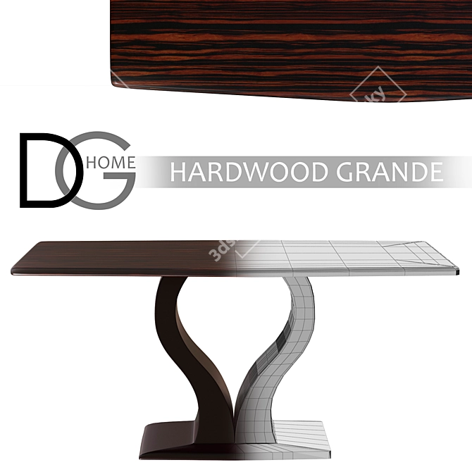 Elegant Ebony Dining Table 3D model image 1