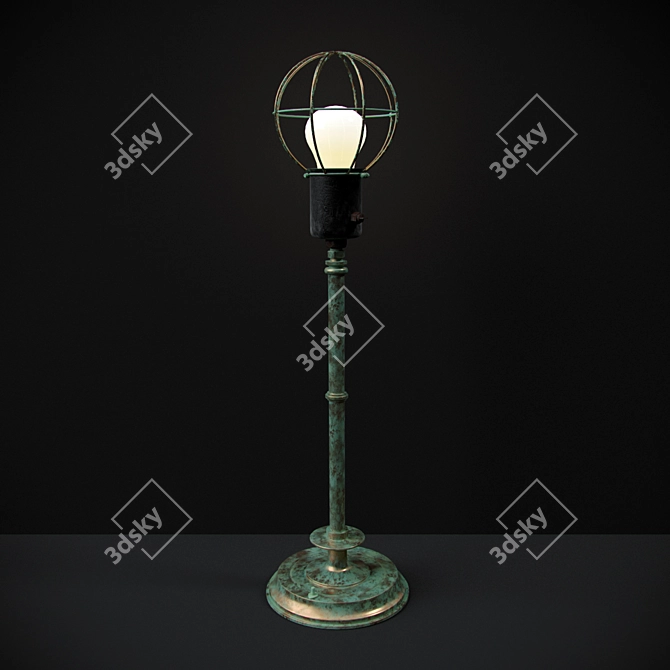 Steampunk Copper Table Lamp 3D model image 1