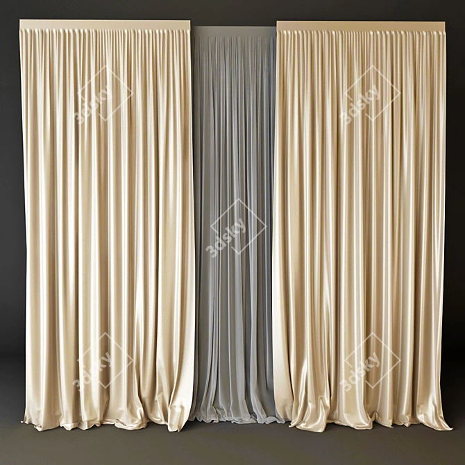 Elegant Curtain for Design 3D model image 1