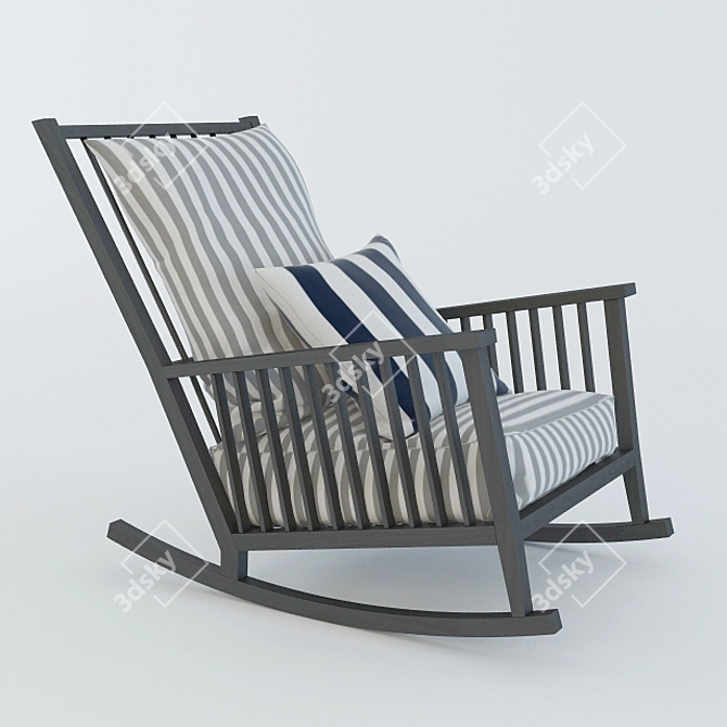 Gervasoni Grey Rocking Chair 3D model image 1