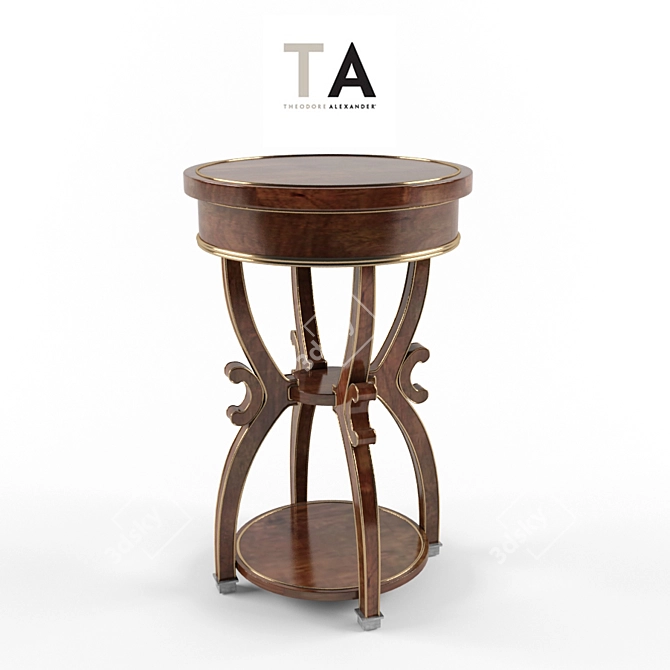 Imbuya Burl & Sycamore Hourglass Table 3D model image 1