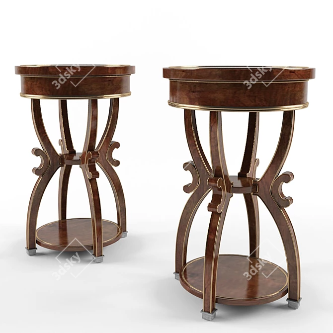 Imbuya Burl & Sycamore Hourglass Table 3D model image 2