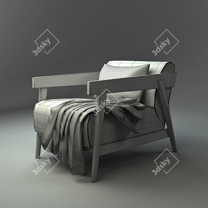  Brick 305 | Modern Armchair 3D model image 2
