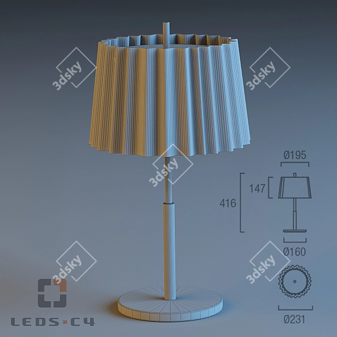 Modern LEDS.C4 IRIS Table Lamp 3D model image 2