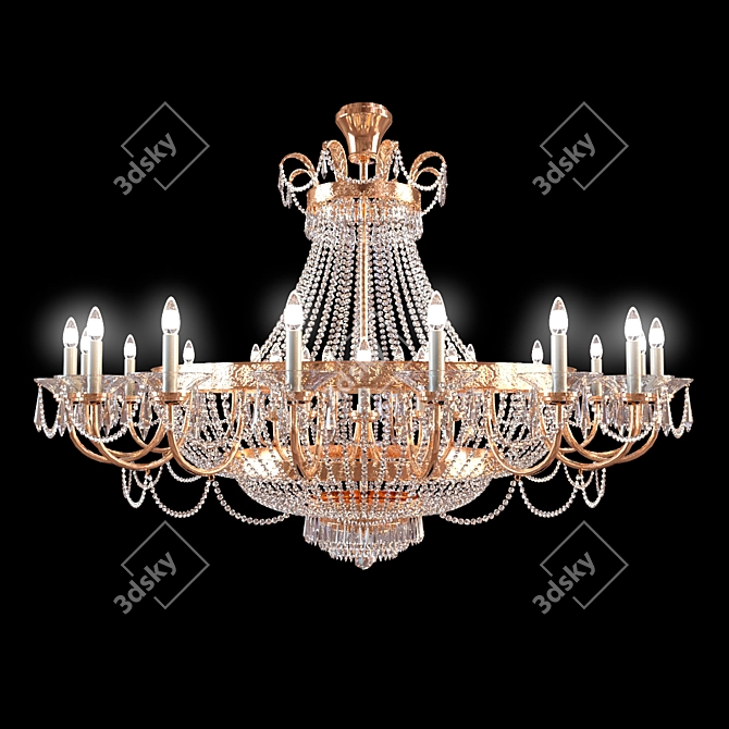 Imperial Crystal Chandelier 3D model image 1