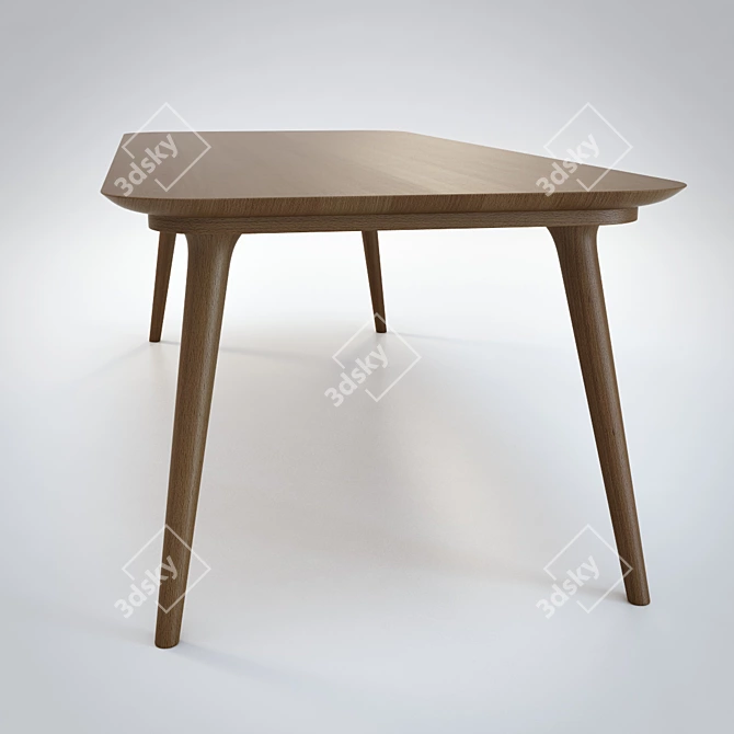 Sleek Wood Zio Dining Table 3D model image 2