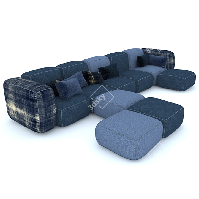 Versatile Modular Sofa Set 3D model image 3