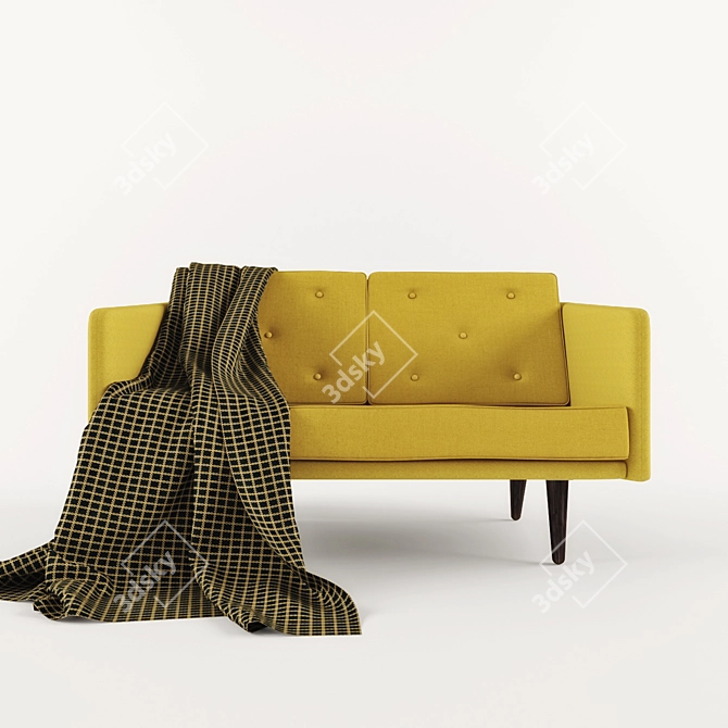 Fredericia Furniture 2-Seater Oak Sofa 3D model image 2