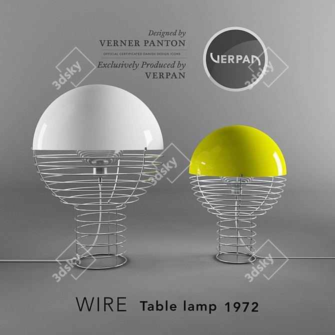 Contemporary Wire Table Lamp 3D model image 1