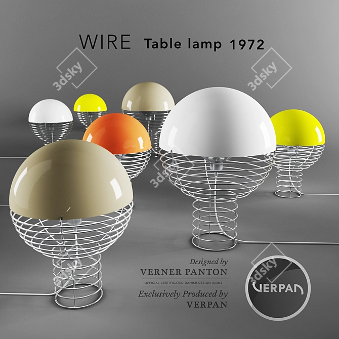 Contemporary Wire Table Lamp 3D model image 2