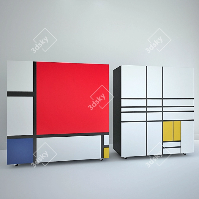 Mondrian-inspired Cappellini Masterpiece 3D model image 1