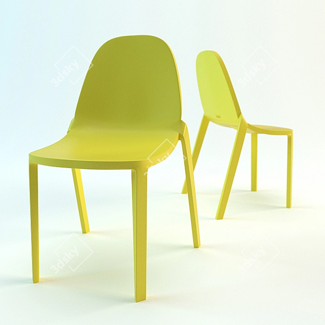 Modern Stacking Chair: Emeco + Starck 3D model image 1