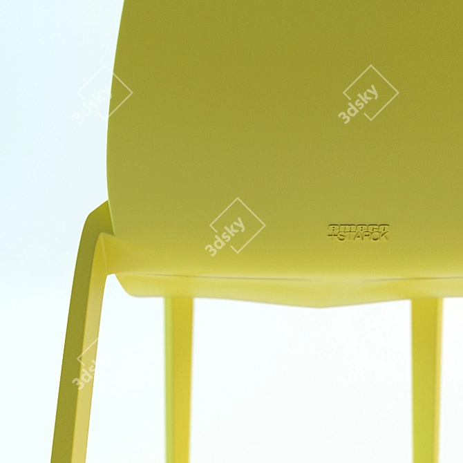 Modern Stacking Chair: Emeco + Starck 3D model image 2