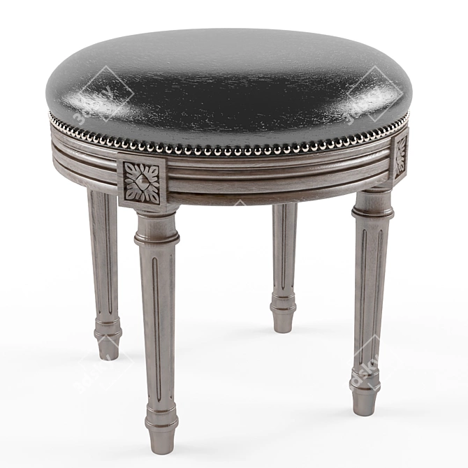 Elegant Leather Stool: Da Vinci 3D model image 1