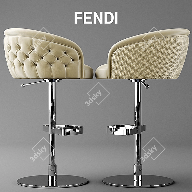 Luxury Fendi Casa Stools 3D model image 2