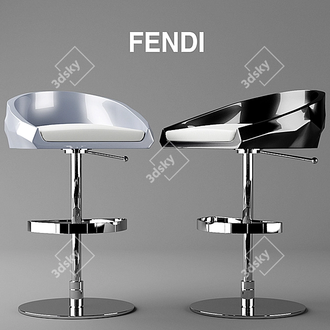 Luxury Fendi Casa Stools 3D model image 3