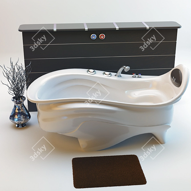 Luxury Soaking Tub 3D model image 1