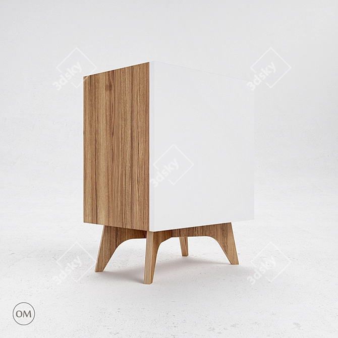 D4 Solid Oak Dresser 3D model image 1