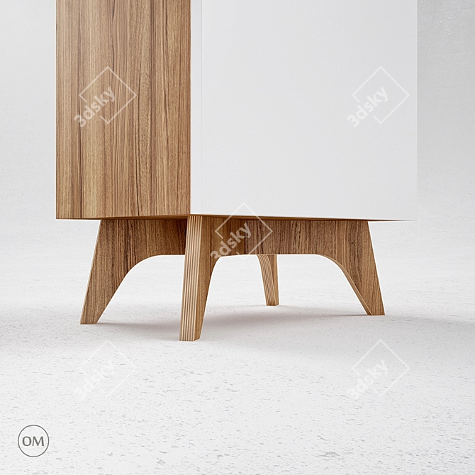 D4 Solid Oak Dresser 3D model image 3