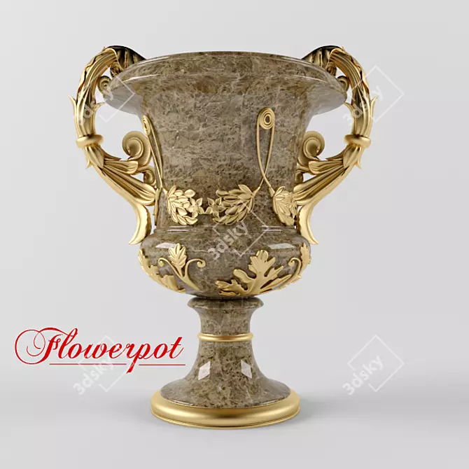 BlossomBot Ceramic Planter 3D model image 1